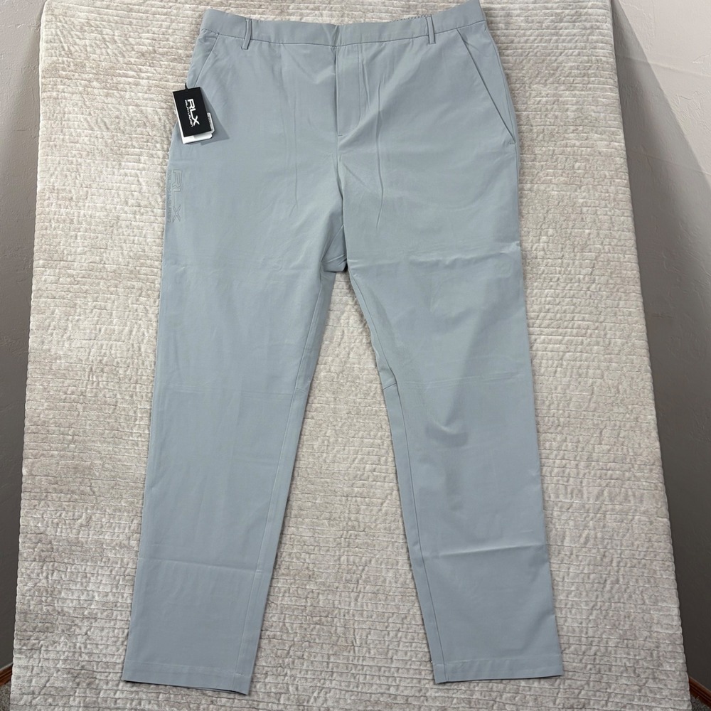 RLX Ralph Lauren Mens Gray Performance Golf Pants XL New Wicking Recycled Poly